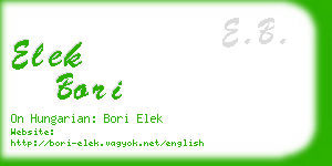 elek bori business card